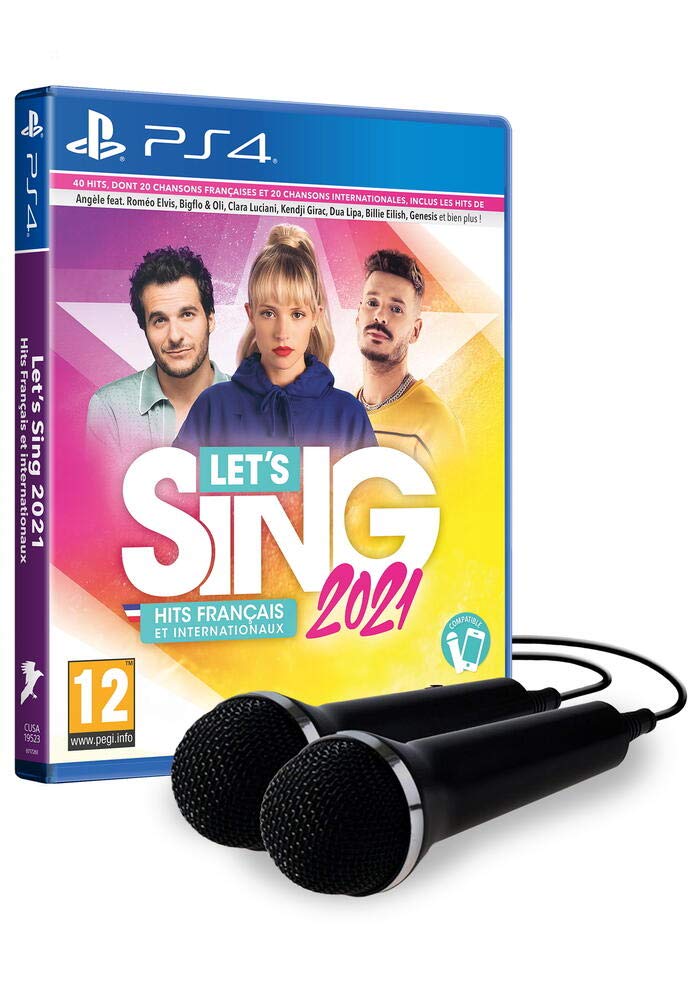 Lass uns singen 2021 French Hits + 2 Microphones PS4 Game PlayStation 4