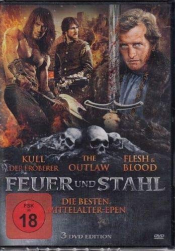 Mittelalter Epen Box FEUER & STAHL Fleisch und Blut ( FLESH & BLOOD ) + The Outlaw + KULL DER EROBERER 3 DVD Limited Edition Movies