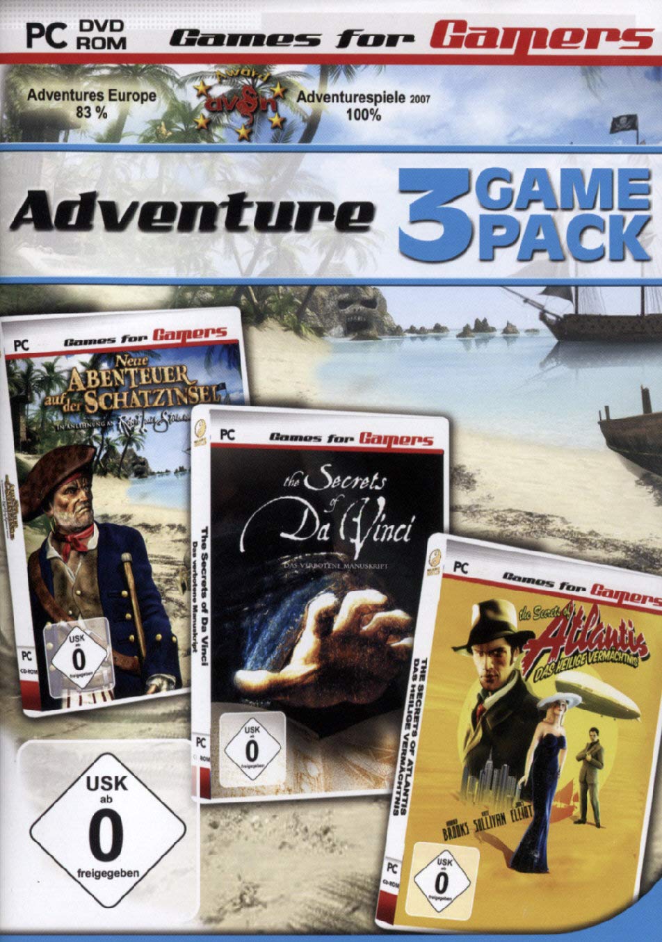 Games for Gamers Adventure Game Pack 1 - Schatzinsel / Da Vinci / Secret of Atlantis game