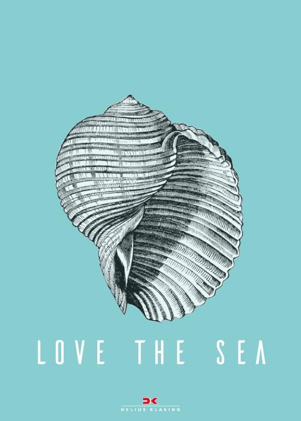 Maritimes Notizbuch - Illustration: Muschel, Spruch: Love the Sea Leisure & Fun
