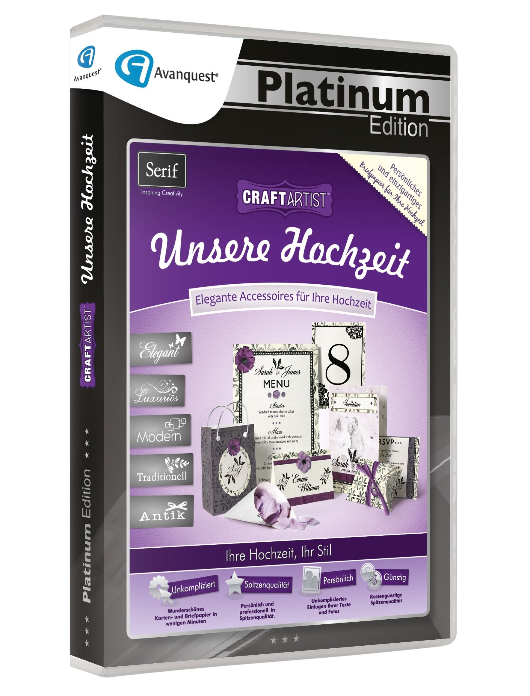 CraftArtist Unsere Hochzeit,1 DVD-ROM: Elegante Accessoires für Ihre Hochzeit. Ihre Hochzeit, Ihr Stil Living & Furnishing