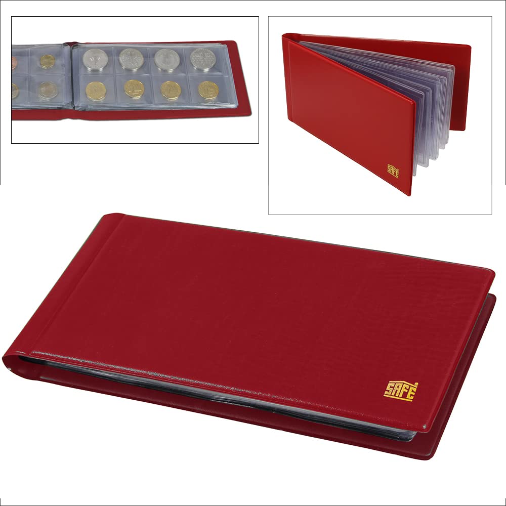 Münzen Taschenalbum Einband rot: Münzentaschenalbum Einband rot mit 10 Einsteckblättern für 80 St. Münzen mit Durchmesser max. 38 mm Living & Furnishing