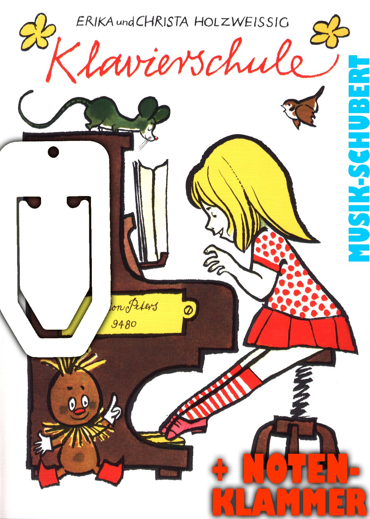 Holzweissig Klavierschule mit herausnehmbarer Tasten- und Notentabelle und Beiheft für Liedbegleitung und Improvisation inkl. praktischer Notenklammer (Taschenbuch 1996) von Erika und Christa Holzweissig (Noten/Sheetmusic) Books