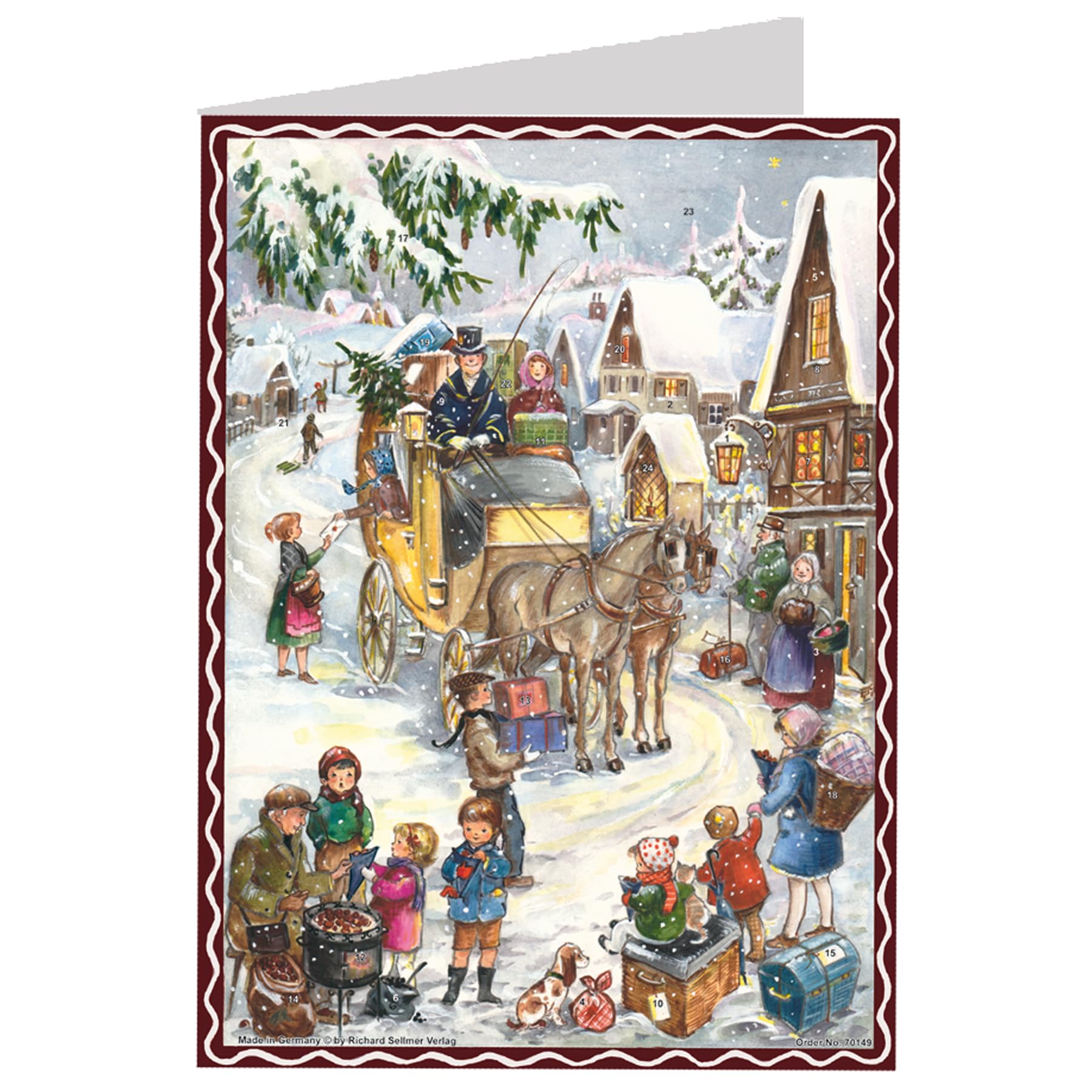 Postkarten Adventskalender "Hurra, die Kutsche kommt" Calendars