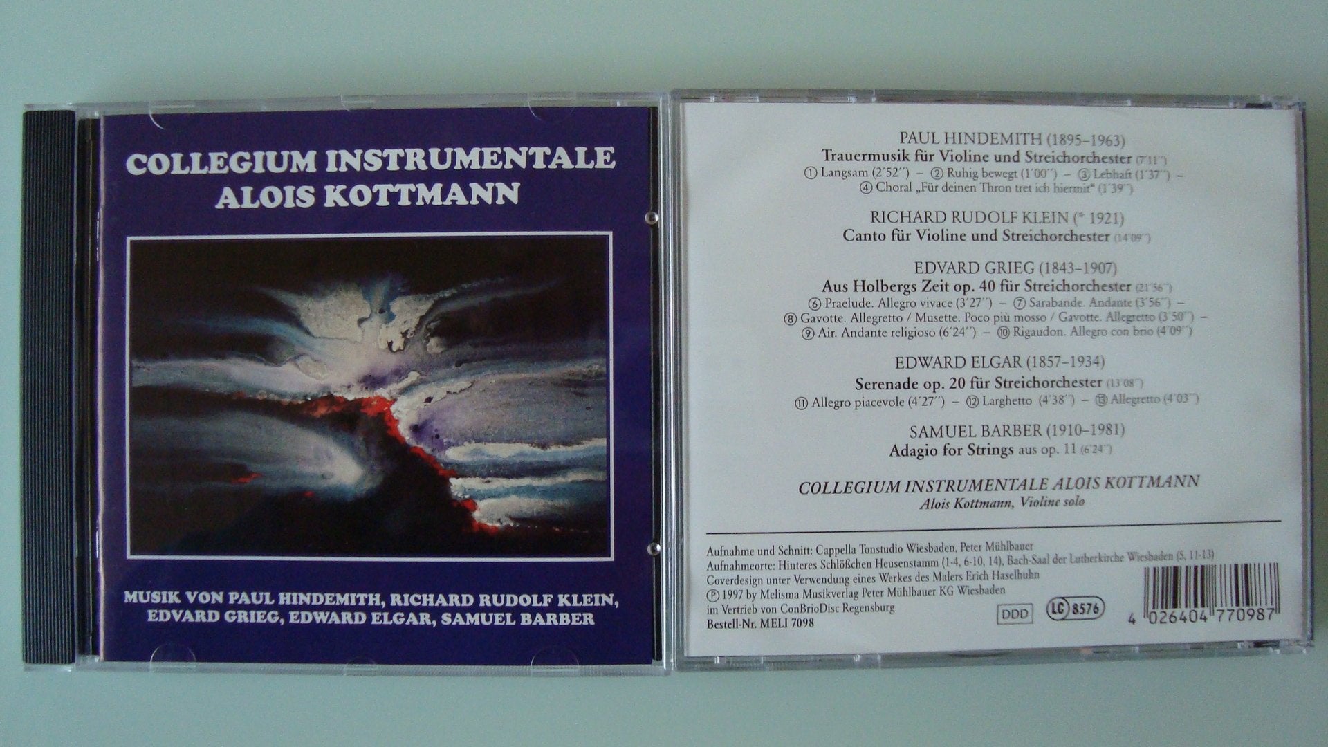 COLLEGIUM INSTRUMENTALE - Alois Kottmann; MELISMA 7098 Classical