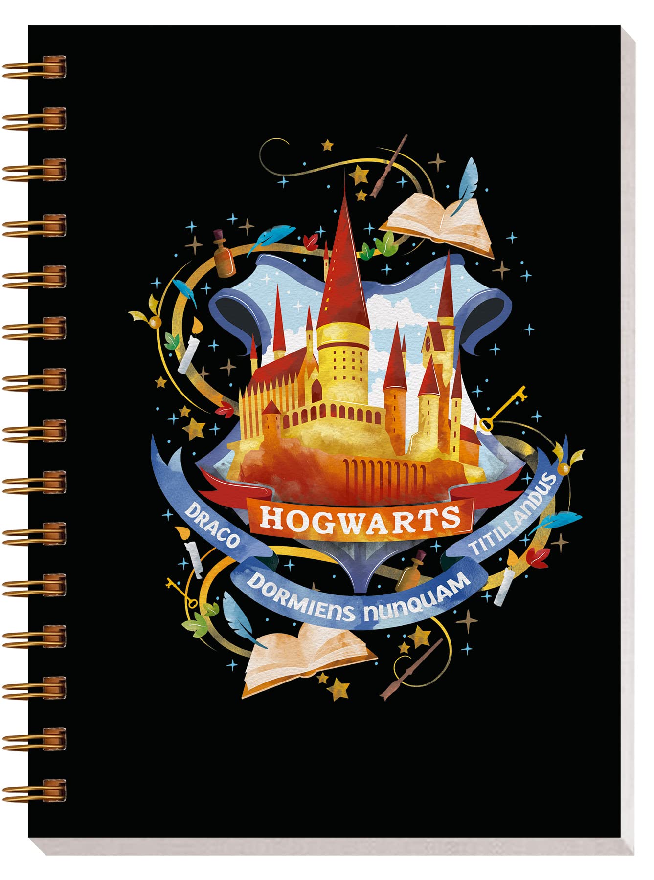 Harry Potter: Notizbuch Hogwarts mit Spiralbindung und Register: Notizbuch mit Glanzlack Living & Furnishing