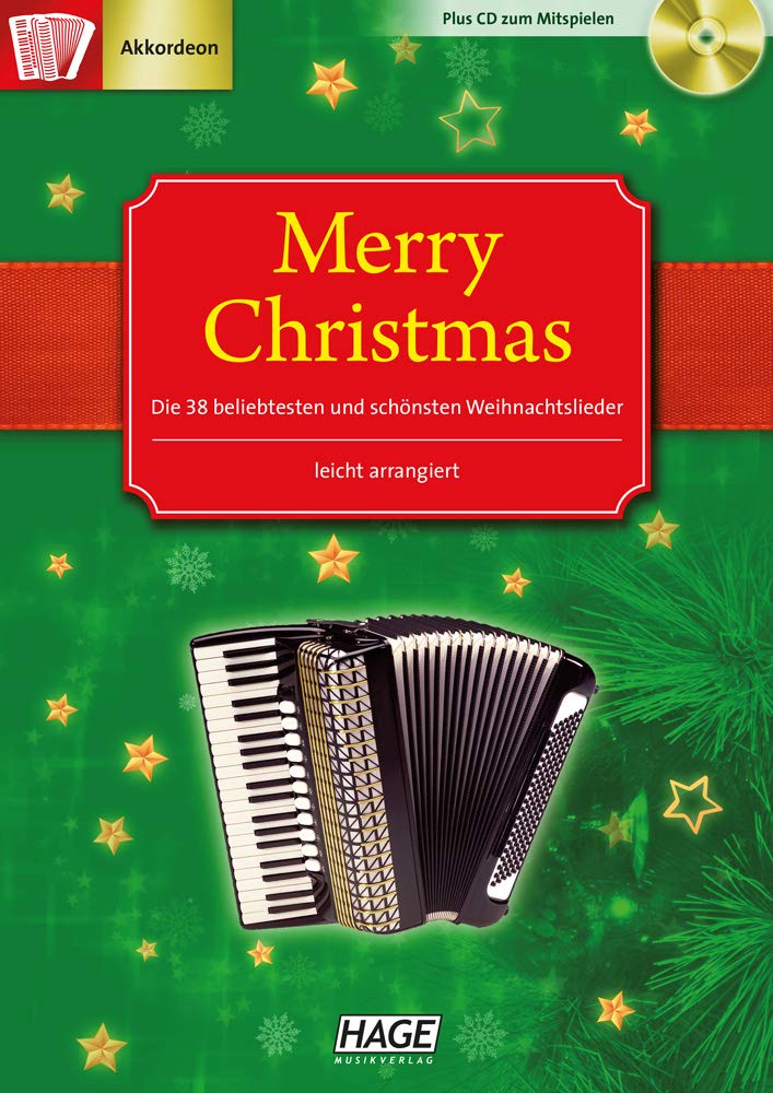 Merry Christmas, die schönsten Weihnachtslieder für Akkordeon mit 2 Playback-CDs Sheet Music