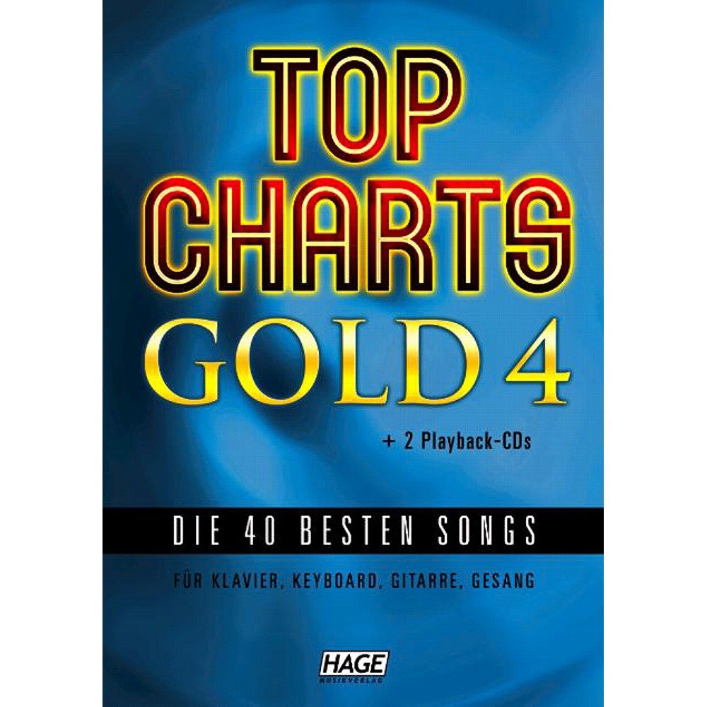 Top Charts Gold Band 4 (+ 2 CD's) : Songbook Klavier/Keyboard/Gesang/Gitarre - plus praktischen Bleistift Sheet Music