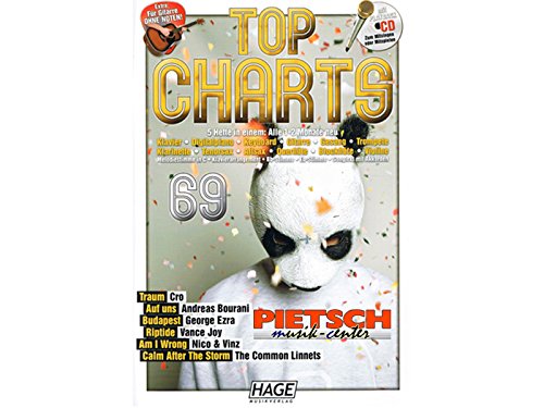Top Charts 69 + CD Andreas Bourani - Auf uns, Cro - Traum, Georg Ezra - Budapest, Riptide, Nico & Vinz, The Common Linnets - Calm after the storm Sheet Music