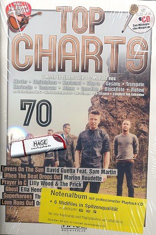 Top Charts Band 70 (+CD + Midifiles auf USB Stick): für C-, B-, Es-Instrumente, Klavier, Gitarre, Songtexte mit Akkorden Music