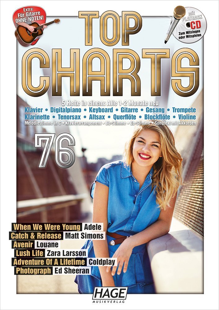 Top Charts 76 (mit CD): Die besten und beliebtesten Hits aus den aktuellen Charts! Sheet Music
