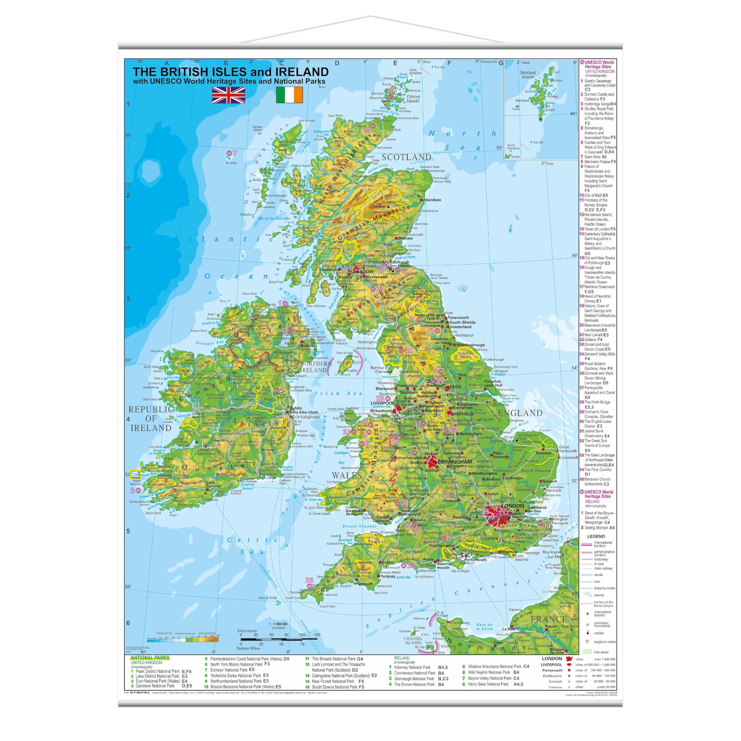 The British Isles and Ireland with UNESCO World Heritage Sites and National Parks (engl.) Leisure, Home & Garden