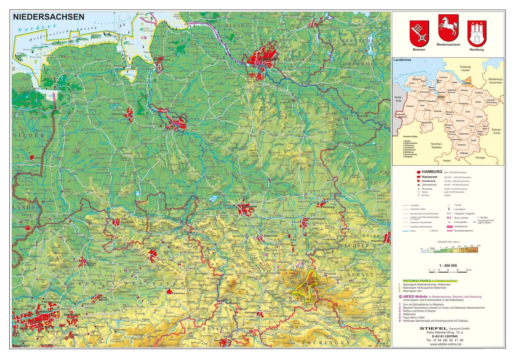 Niedersachsen physisch Papierposter NEUE AUFLAGE Leisure, Home & Garden