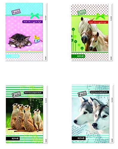 Roth-Hausaufgabenheft Tiere für clevere Faule 1 Woche 2 Seiten, A5 Books