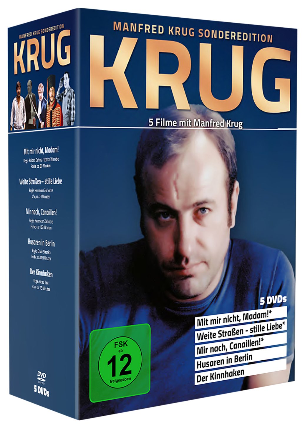 Manfred Krug Sonderedition - DVD-Schuber (Mit mir nicht, Madam!; Weite Strassen - Stille Liebe; Mir nach Canaillen!; Der Kinnhaken; Husaren in Berlin) Movies
