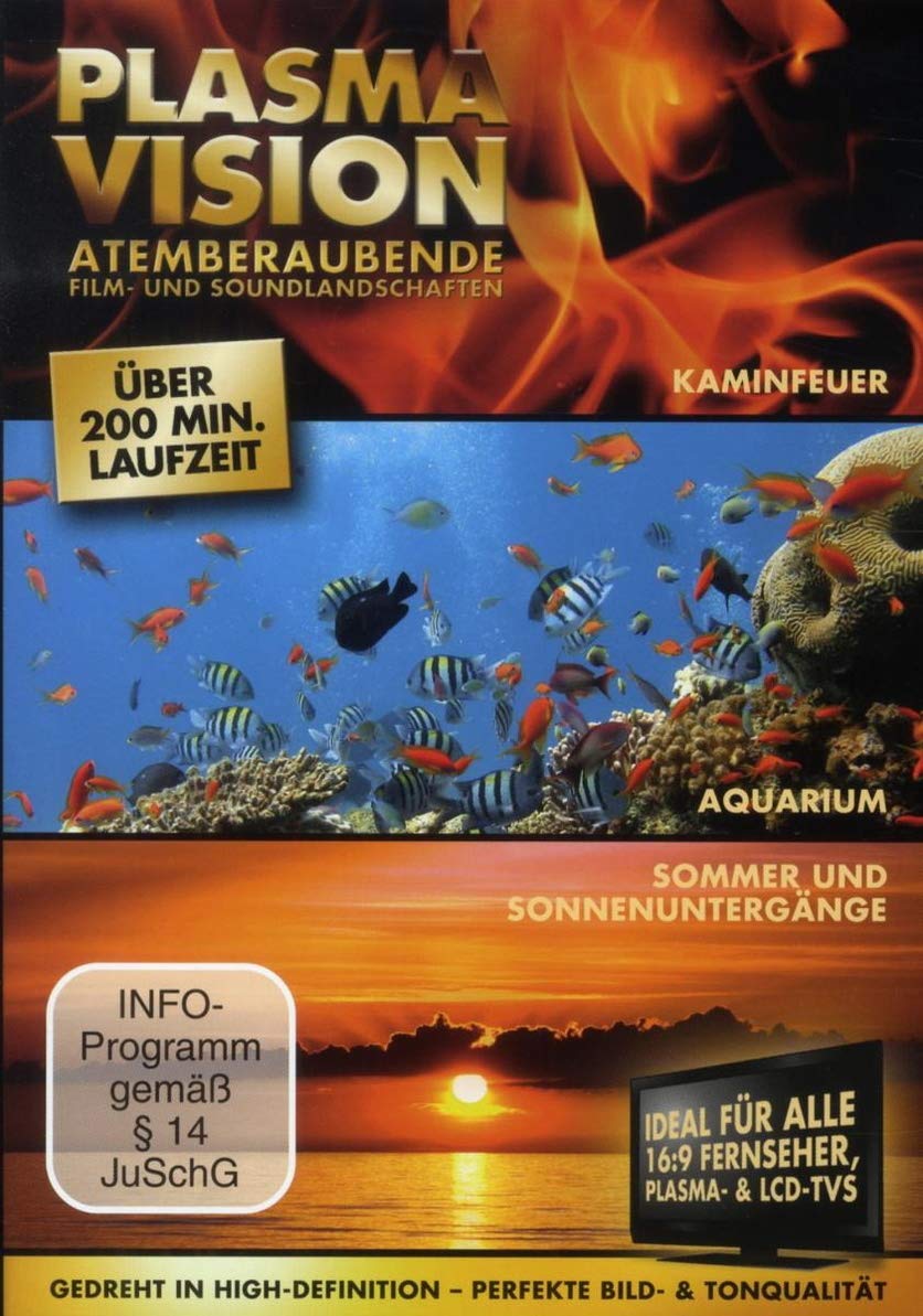Plasma Vision - Atemberaubende Film- und Soundlandschaften - Sommer und Sonnenuntergänge/Aquarium/Kaminfeuer Movies
