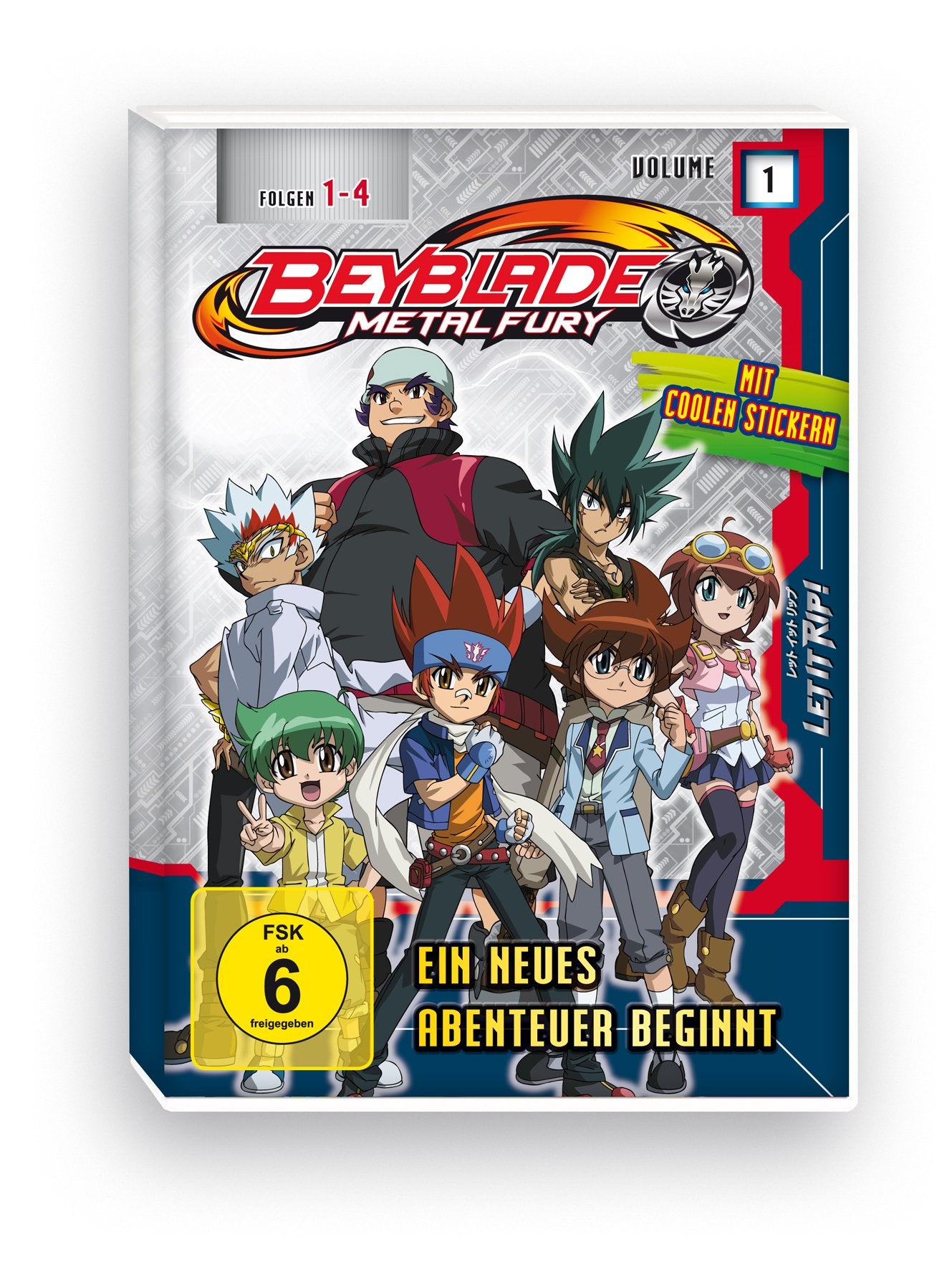 Beyblade Metal Fury Vol. 1 - Ein neues Abenteuer beginnt/Folgen 1-4 (+ Grastissticker) Box sets