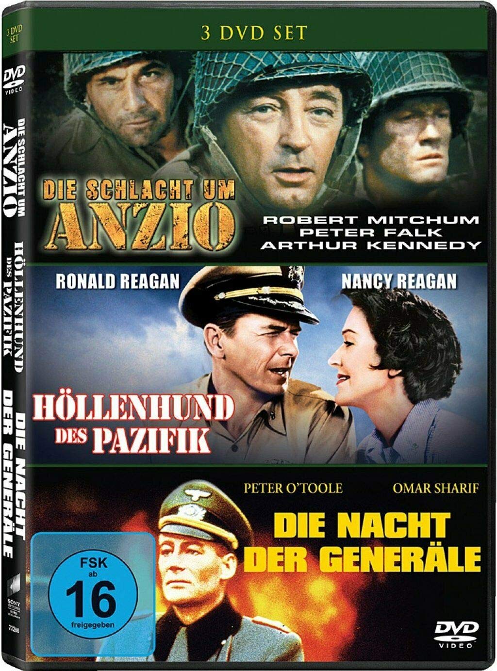 Große Kriegsfilm Klassiker 3er Box - Die Schlacht um Anzio + Höllenhunde des Pazifik + Die Nacht der Generäle DVD Limited Edition Movies