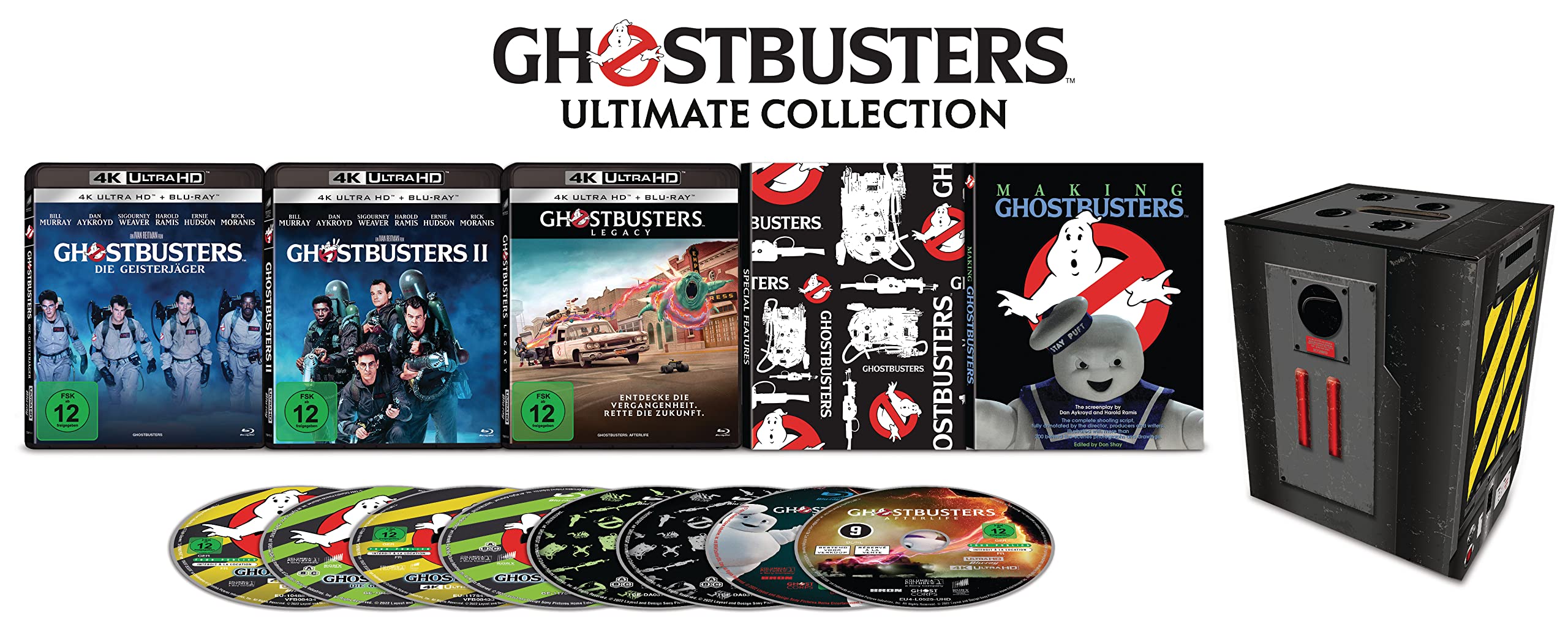 Ghostbusters 1 / 2 / Afterlife Ultimate 4K Ultra-HD Collection - 8 Discs (3x 4K Ultra-HD, 3x Blu-ray, 2x Bonus-Disc) Exklusiv bei Amazon.de Films