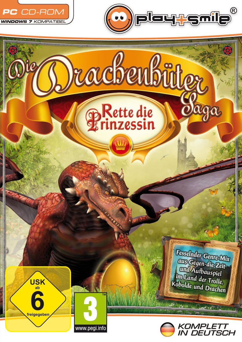 Die Drachenhüter Saga, Rette die Prinzessin, CD-ROM: Fesselnder Genre-Mix aus Gegen-die-Zeit und Aufbauspiel im Land der Trolle, Kobolde und Drachen. Für Windows XP, Vista, 7 PC