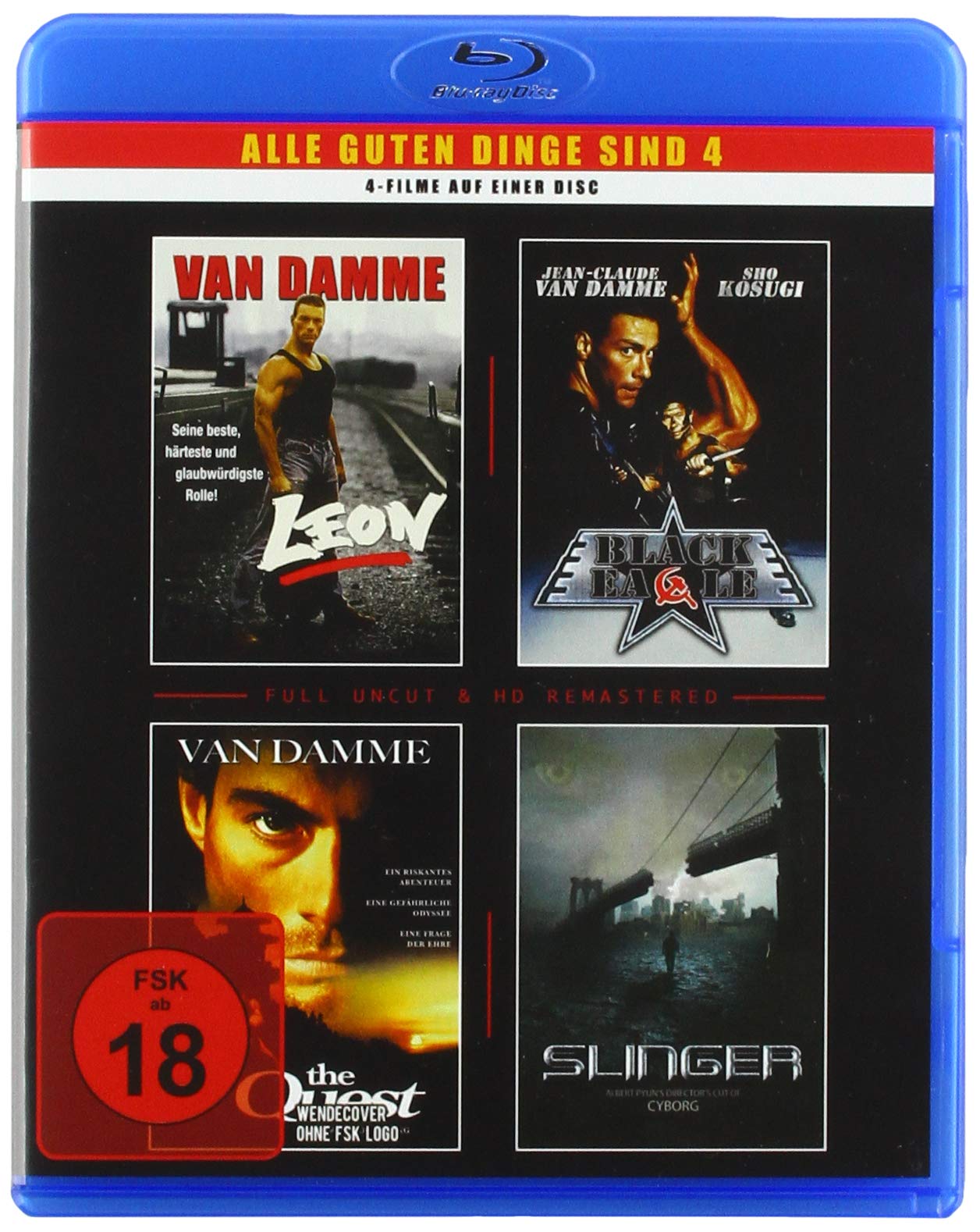 van Damme - 4 Filme - 1 Blu-Ray (Leon - Black Eagle - The Quest - Slinger) Films