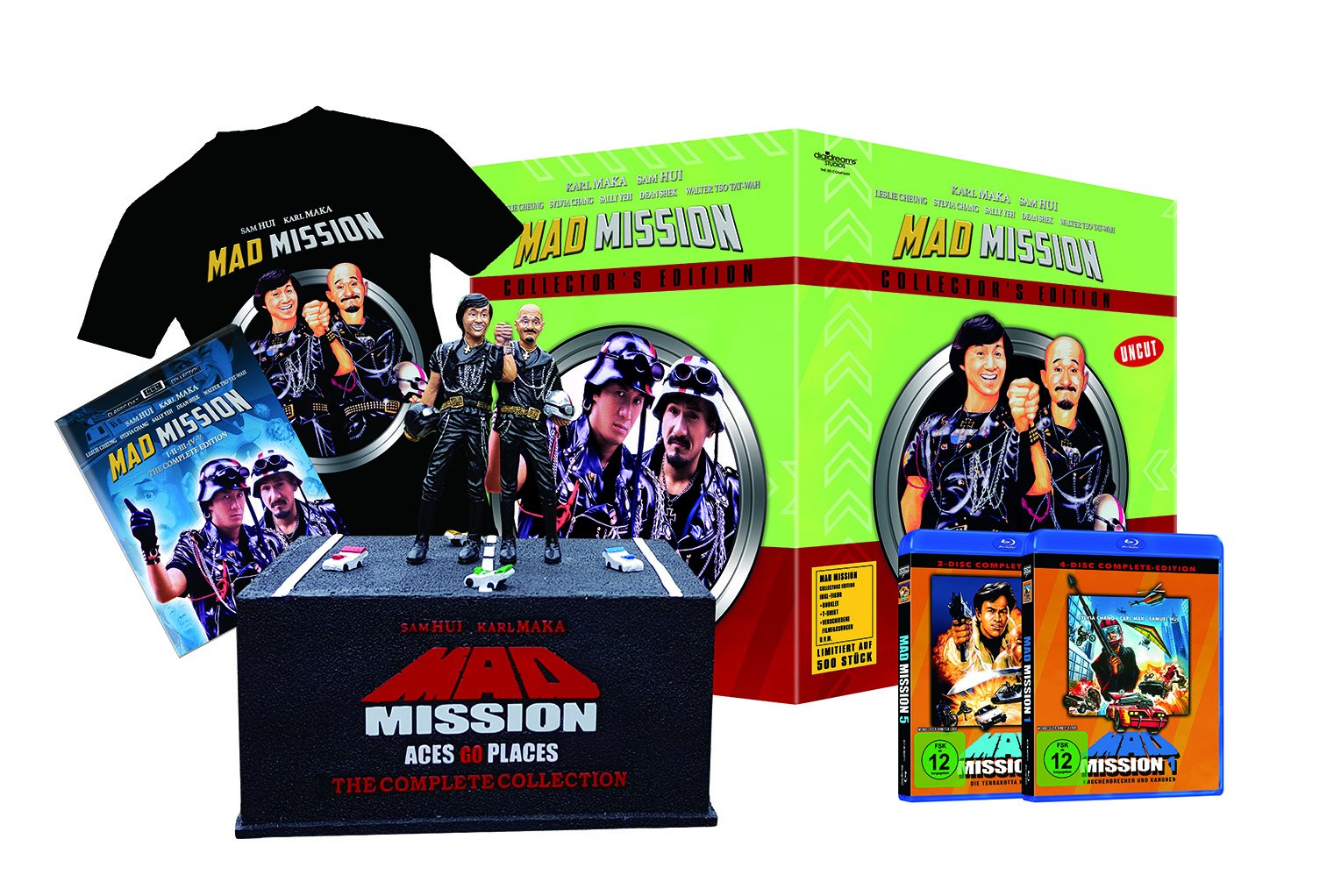 Mad Mission - Collectors Edition - Figur mit Sockel, T-Shirt Größe L, Booklet 36 Seiten, Mad Mission 1(2 Blu-rays + 2 DVDs) und Mad Mission 5 (Blu-ray ... für Mad Mission 2-4 - limitiert auf 500 Stück Movies