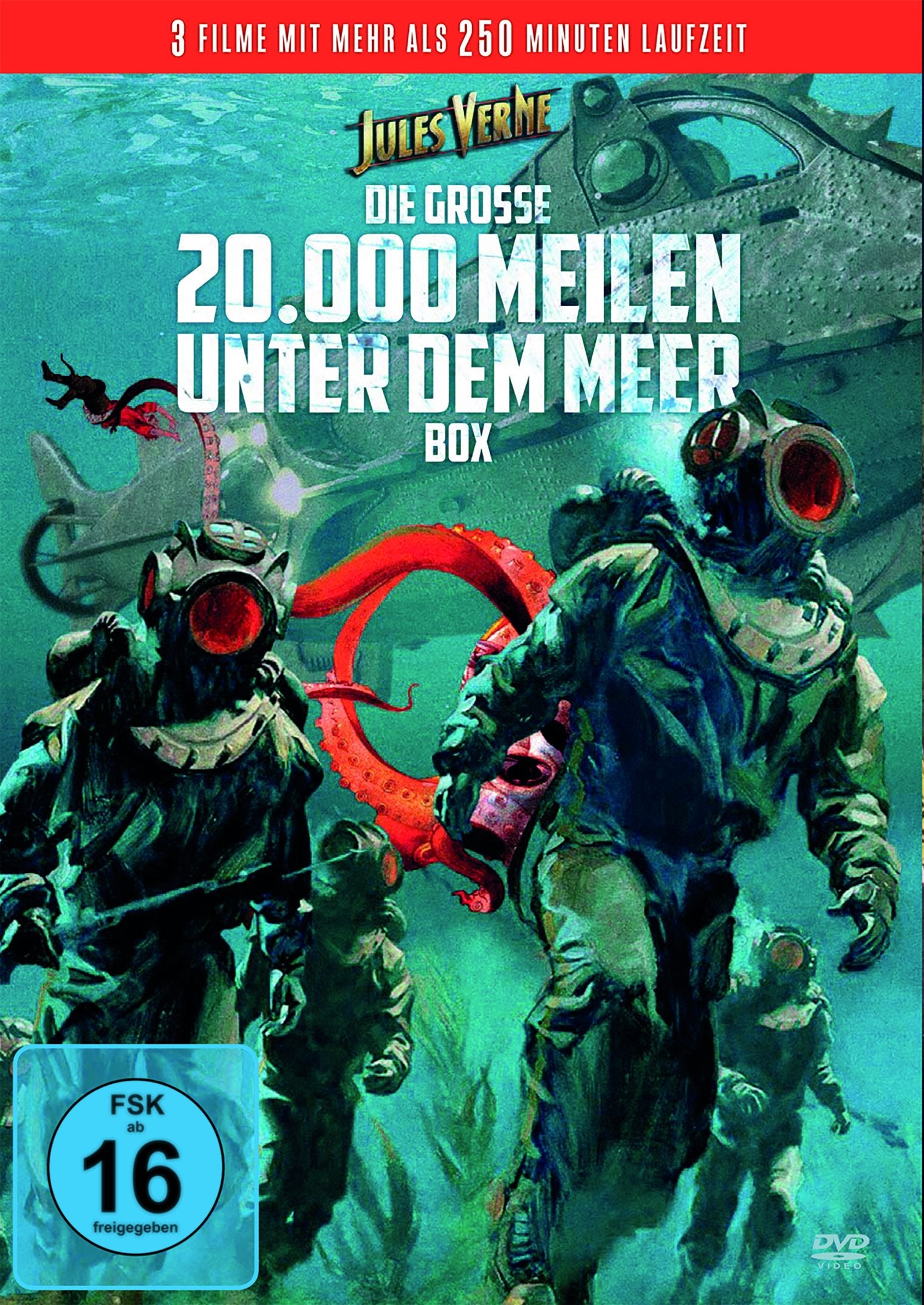 Jules Verne - 3 Filme - 1 DVD (20.000 Meilen unter dem Meer , USA 2007 und USA 1916 - Die reise zum prähistorischen Planeten , USA 1965) Movies