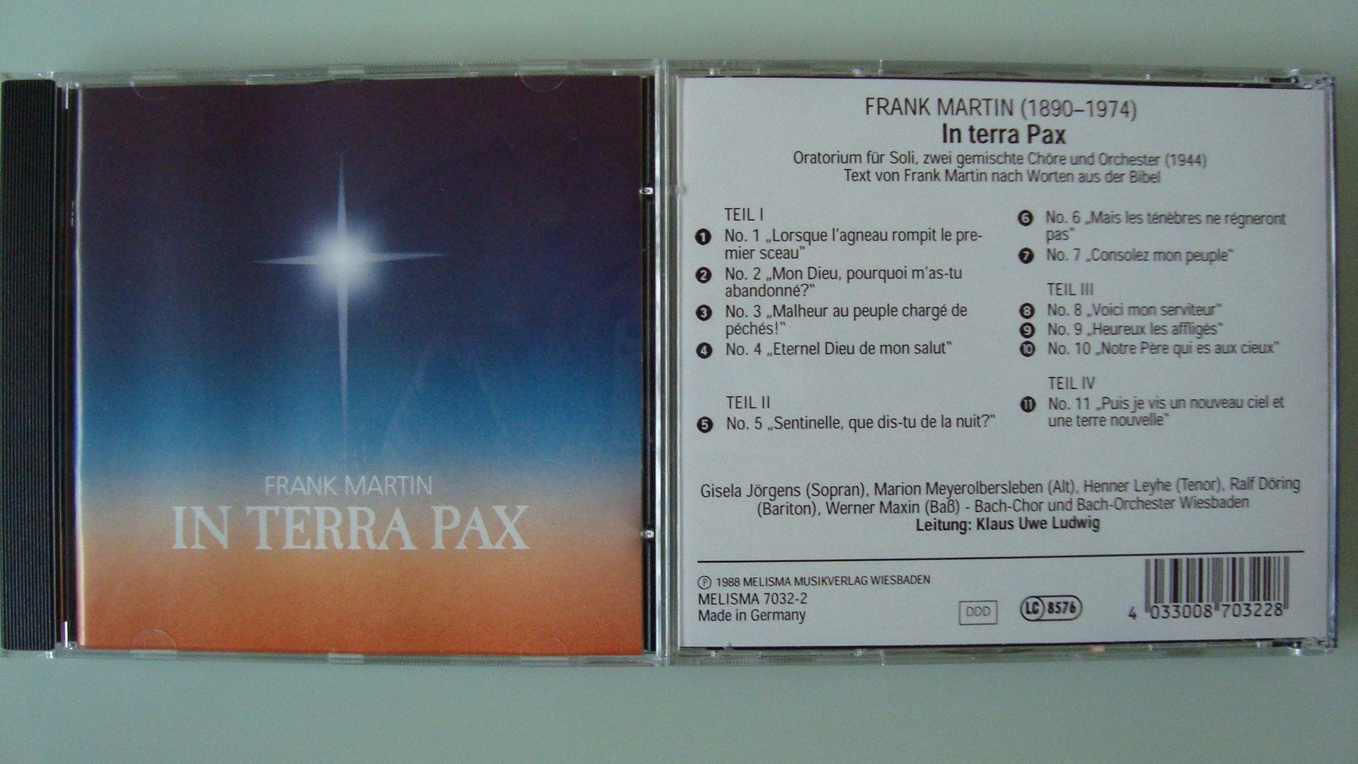 In Terra Pax: Oratorio for Soloists & Orch Classical