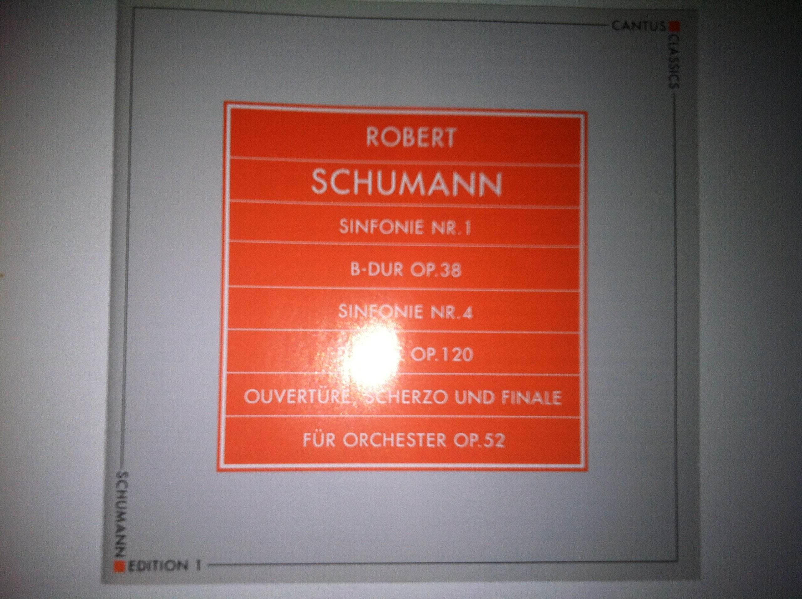 Sinfonie Nr.1 B-Dur op.38, Sinfonie Nr.4 D-moll op.120, Ouverture, Scherzo und finale fur orchester op.52 Music