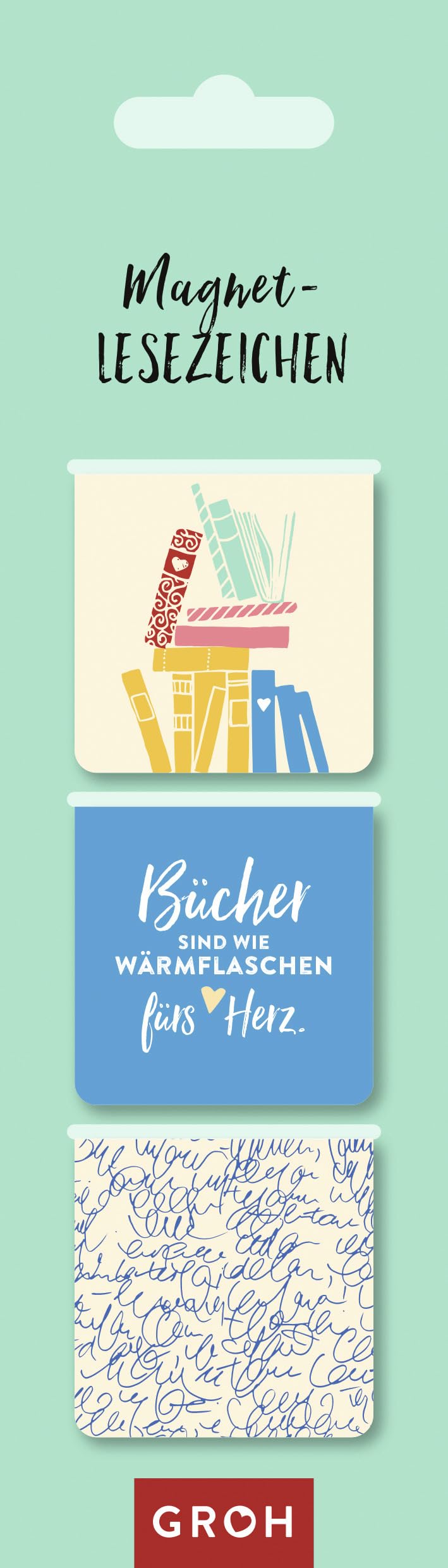 Magnetlesezeichen Bücher sind wie Wärmflaschen fürs Herz.: magnetisches Lesezeichen Stationery