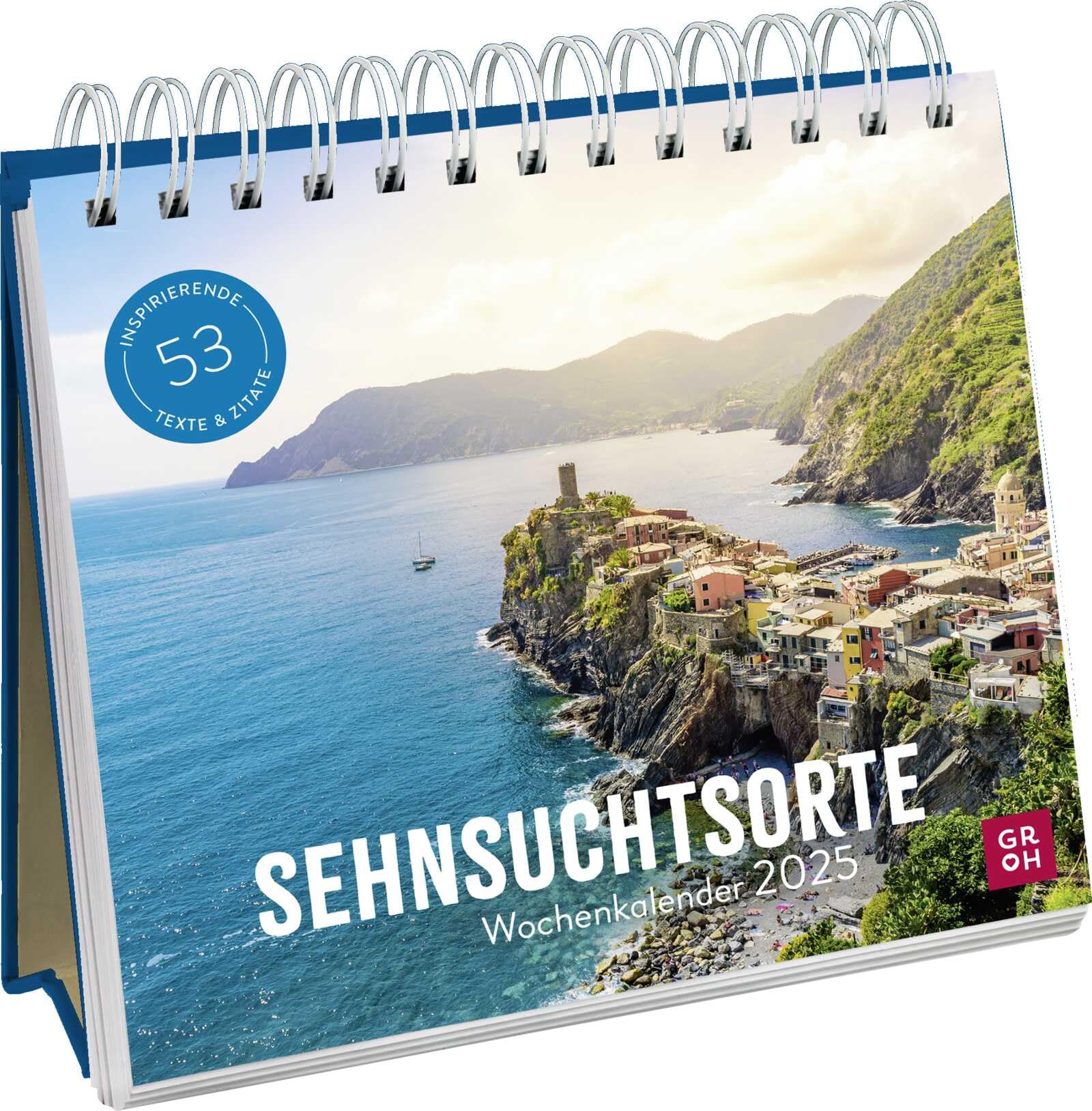 Wochenkalender 2025: Sehnsuchtsorte: Kleiner Tischkalender m. Wochenansicht, Jahresübersicht, Fotos und Sprüchen. Kalender zum Aufstellen als Geschenk für Reisefans und Weltenbummler Calendars