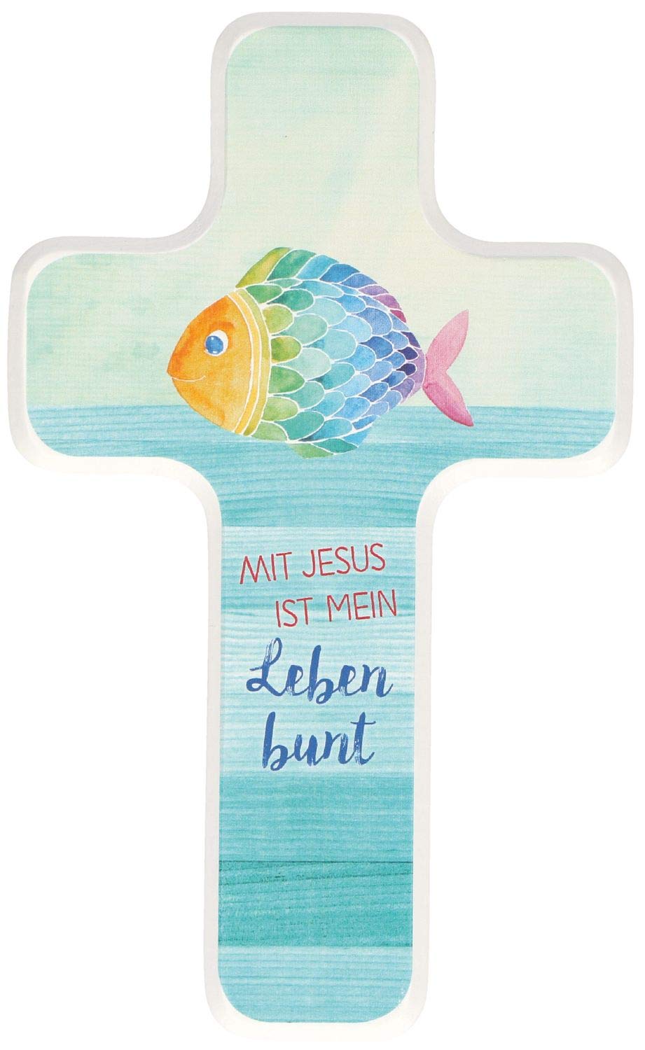 Mit Jesus ist mein Leben bunt: Kinderholzkreuz Religion & Esotericism