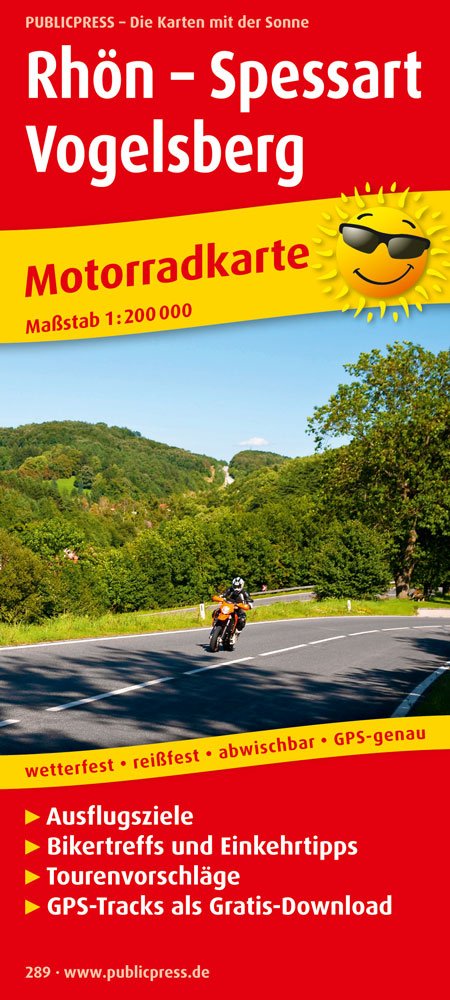 Rhön - Spessart - Vogelsberg: Motorradkarte mit Tourenvorschlägen, GPS-Tracks zum Gratis-Download, Ausflugszielen, Einkehr- & Freizeittipps, ... GPS-genau. 1:200000 (Motorradkarte / MK) Leisure, Home & Garden