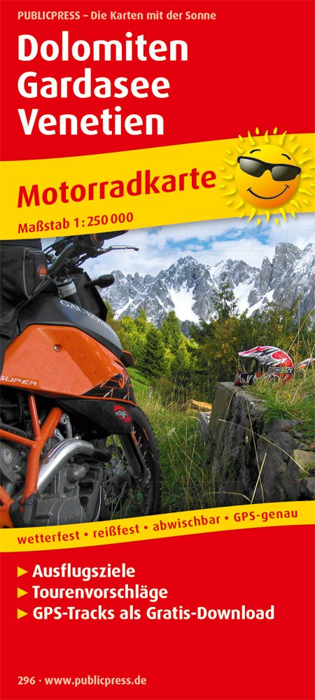 Dolomiten - Gardasee - Venetien: Motorradkarte mit Ausflugszielen und Freizeittipps, wetterfest, reissfest, abwischbar, GPS-genau. Mit Tourenvorschlägen. 1:250000 (Motorradkarte / MK) Leisure, Home & Garden