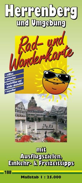 Rad- und Wanderkarte Herrenberg: Mit Ausflugszielen, Einkehr- & Freizeittipps, reissfest, wetterfest, beschriftbar und abwischbar: Mit Ausflugszielen, ... und wieder abwischbar, recycelbar Leisure, Home & Garden