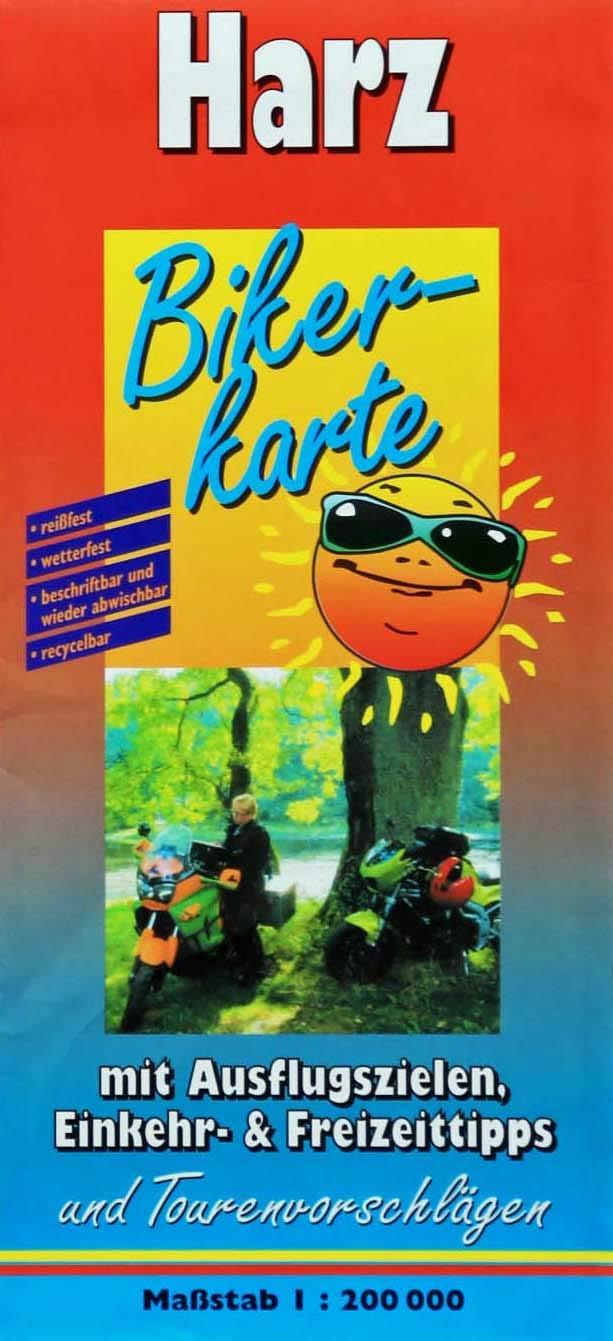 Harz Bikerkarte mit Ausflugszielen, Einkehr- und Freizeittipps und Tourenvorschlägen - Maßstab 1 : 200000 book