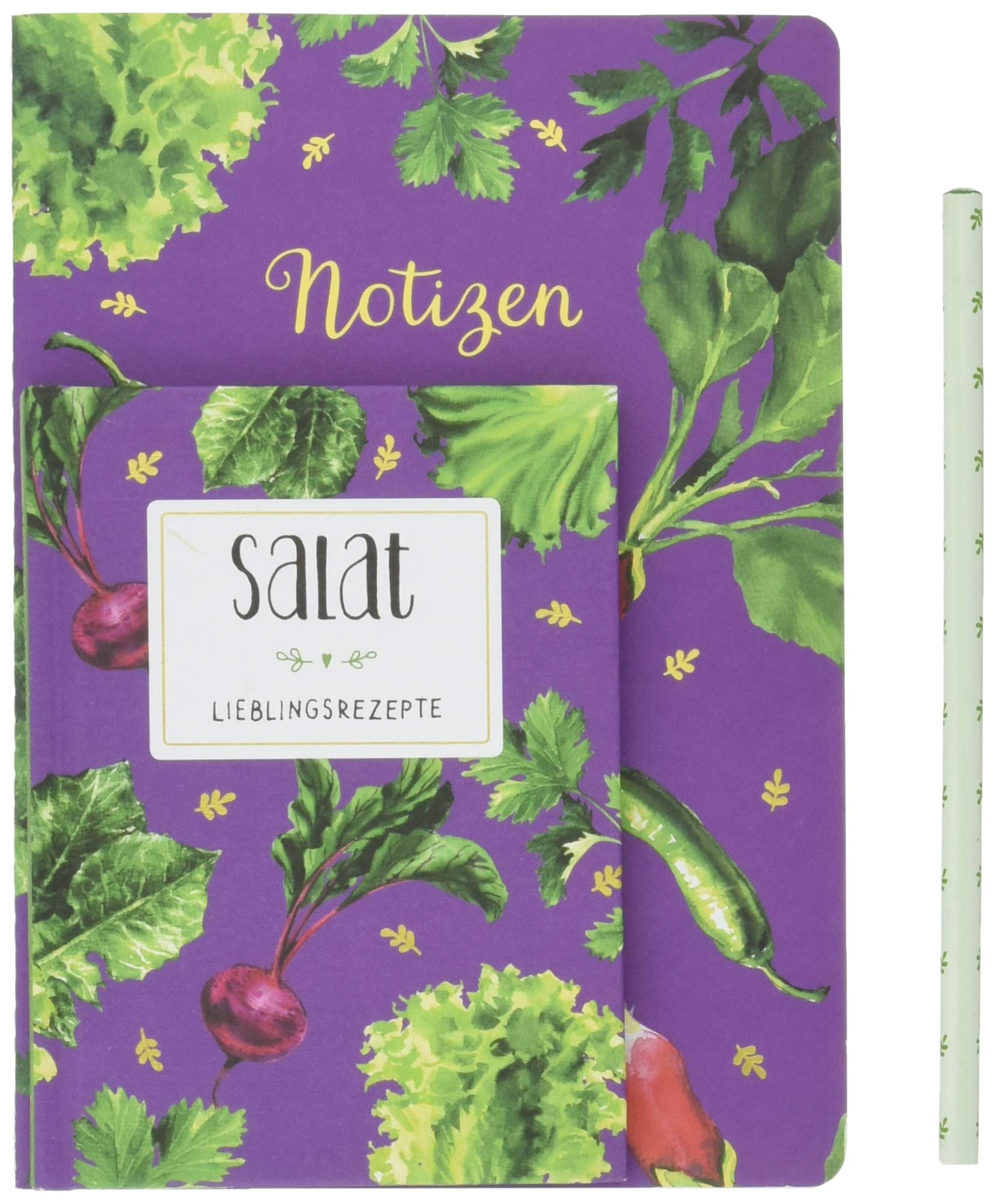 Kleine Auszeiten: Salat: Buch mit Notizheft und Bleistift Lifestyle