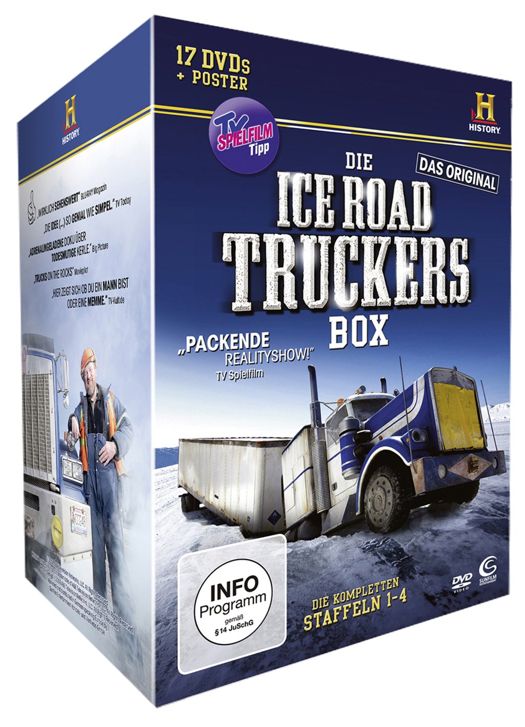 Die Ice Road Truckers Box (Staffel 1-4, 17 DVDs plus Fan-Poster, History) Box sets