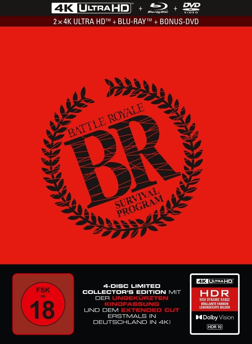 Battle Royale - 4-Disc Limited Collector's Edition im Mediabook (2 4K Ultra HD) (+ Blu-ray) (+ Bonus-DVD) Movies