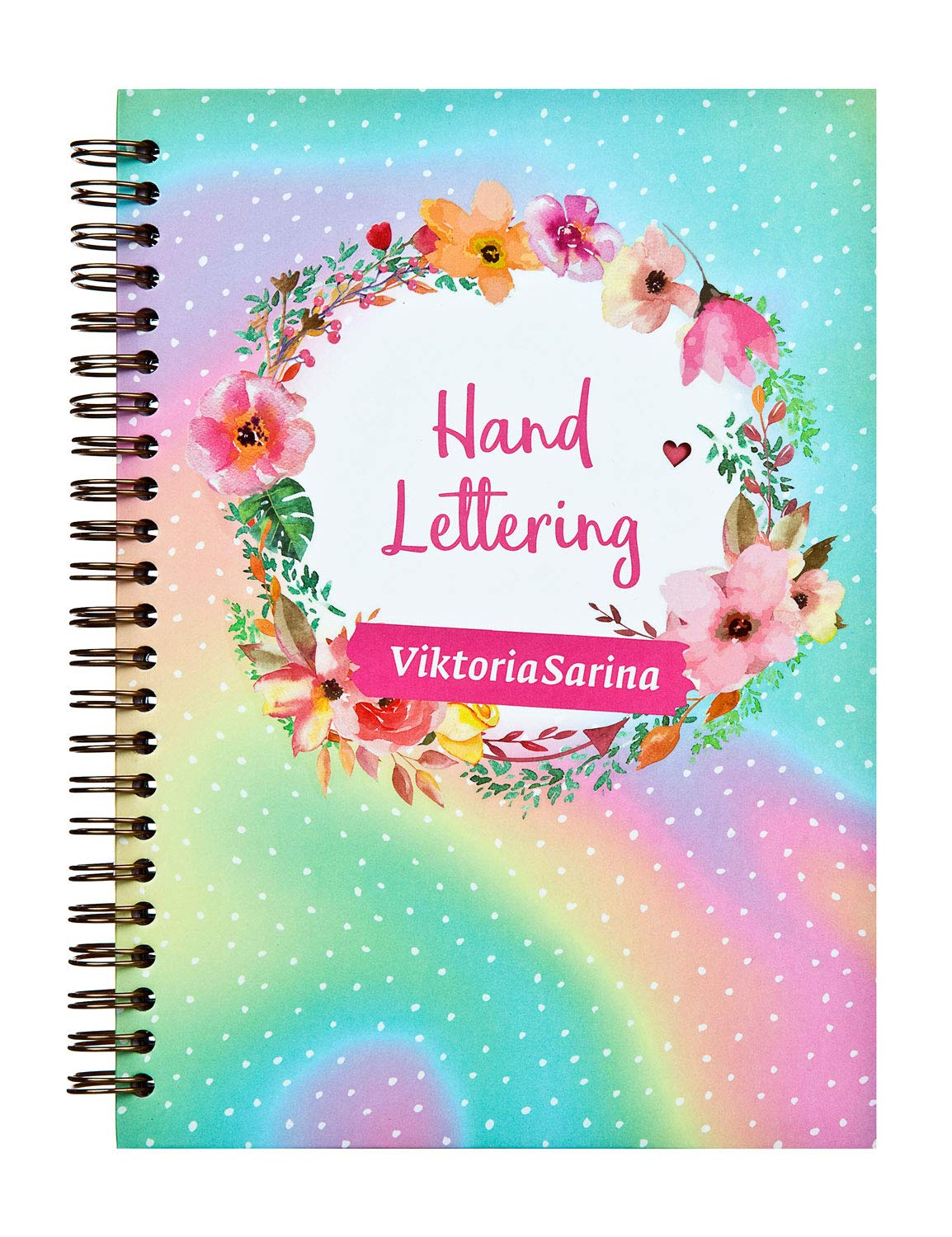 Undercover GmbH VSIN0595.Z Handlettering Buch im Viktoria Sarina Design, 50 Blatt, DIN A5, mit Schablone und Stickern, bunt Books