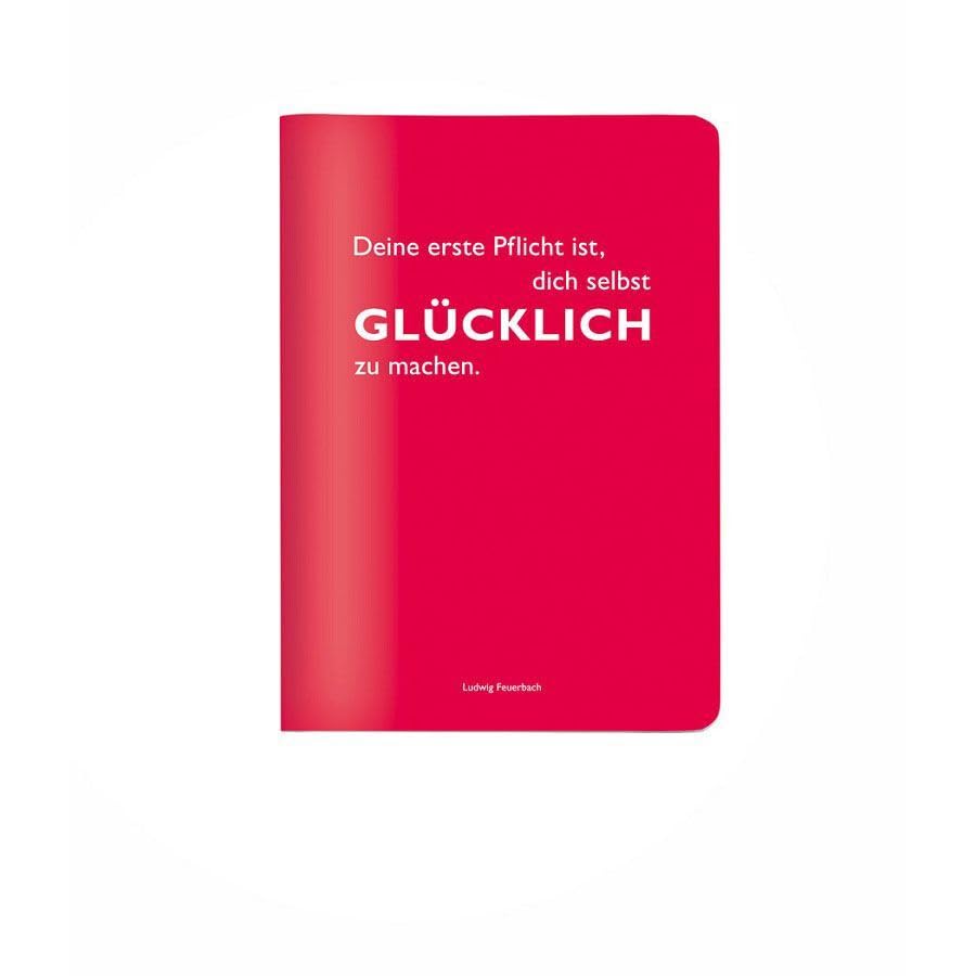 Heft A6 kariert, ""Deine erste Pflicht, ist selbst glücklich zu machen."" (Ludwig Feuerbach) Books