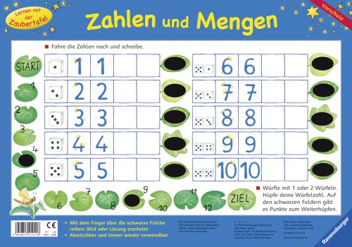 Zahlen und Mengen: Mit dem Finger über die schwarze Fläche reiben: Bild oder Lösung erscheint. Abwischbar und immer wieder verwendbar (Lernen mit der Zaubertafel) book