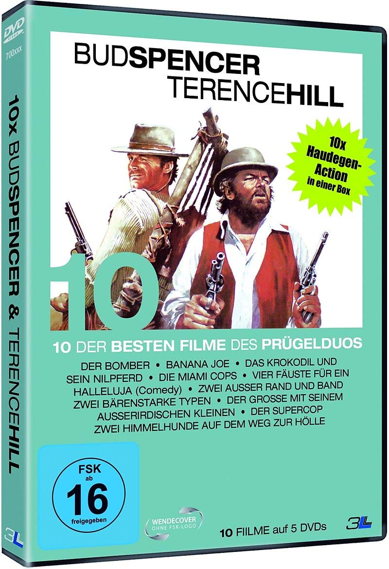 10 Haudegen Kultfilme des Prügelduos BUD SPENCER & TERENCE HILL Best of 1971 - 1985 DVD Box LIMITED EDITION Movies