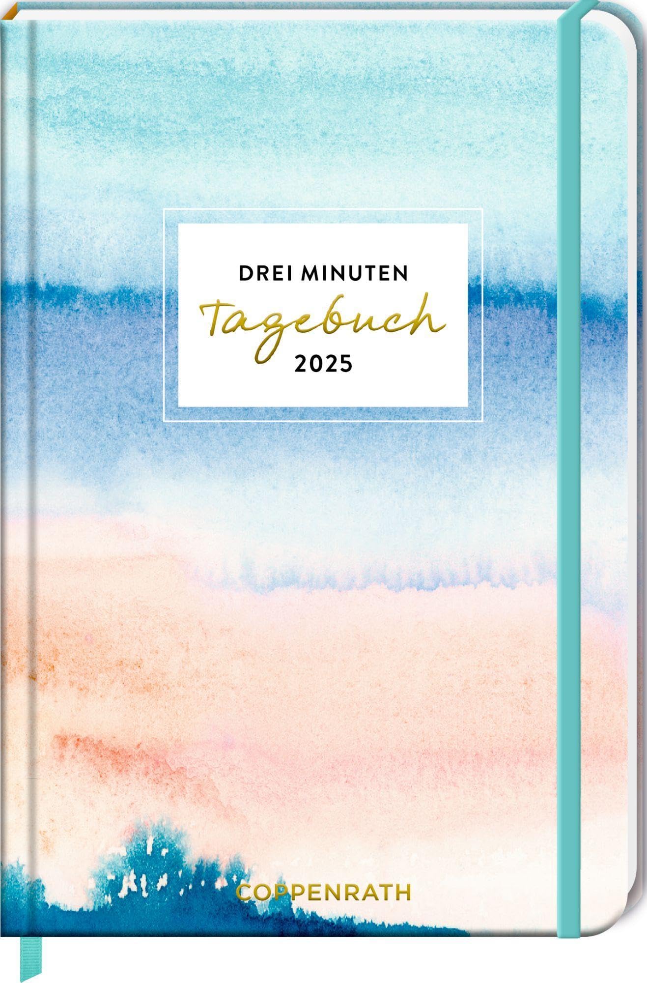 Großer Wochenkalender - 3 Minuten Tagebuch 2025 - Aquarell blau: 3 Minuten Tagebuch 2025 - Aquarell blau (All about blue) Calendars