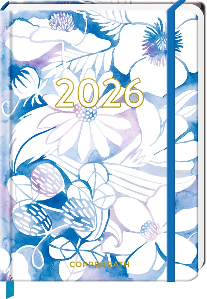 Mein Jahr 2026: Blumen (All about blue): Taschenkalender mit Wochenplaner und Eintragmöglichkeiten, mit Gummiverschluss und Leseband (Kleiner Wochenkalender) Lifestyle