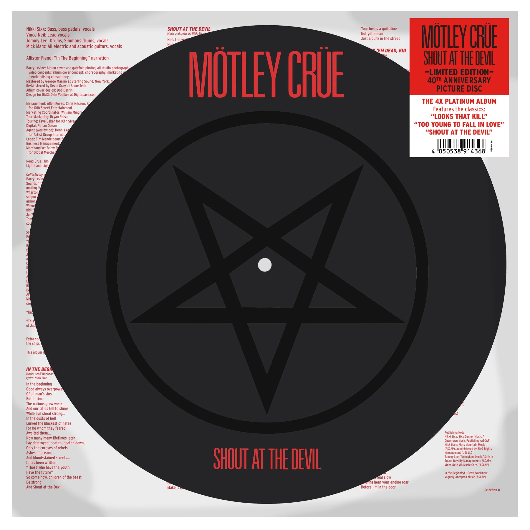 Shout At The Devil (Limited Edition Picture Disc) Metal & Hardrock