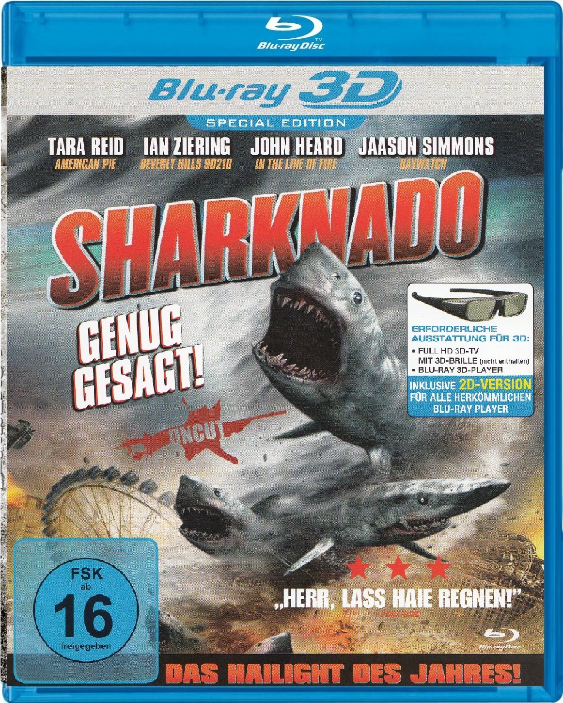 Sharknado - Uncut - Special Edition - Blu-ray & 3D Blu-ray - Bonusfilm : 2 Headed Shark Attack Films