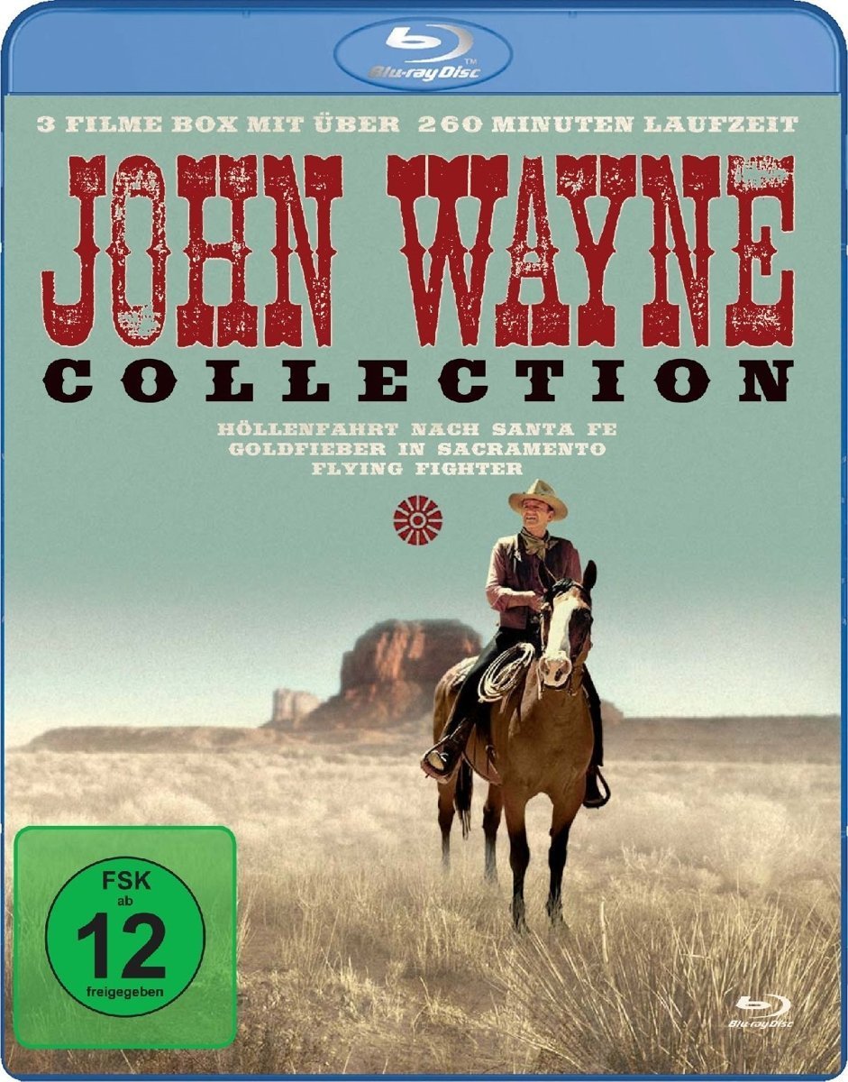 John Wayne Collection - 3 Filme mit über 260 Minuten Laufzeit (Höllenfahrt nach Santa Fe, Goldfieber in Sacramento, Flying Fighter) Movies