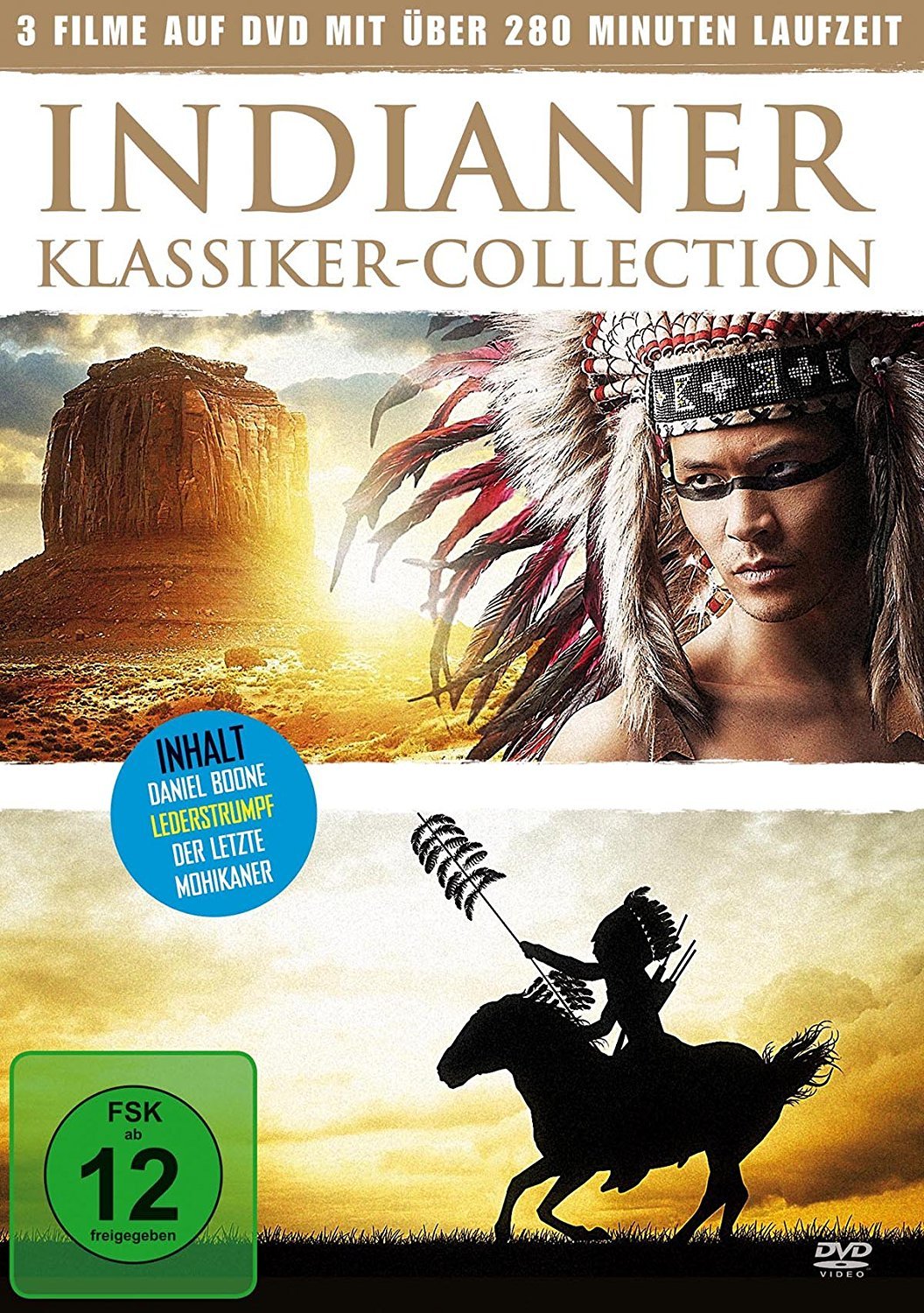 3 Filme Indianer Klassiker : Daniel Boone - Lederstrumpf - Der letzte Mohikaner Films