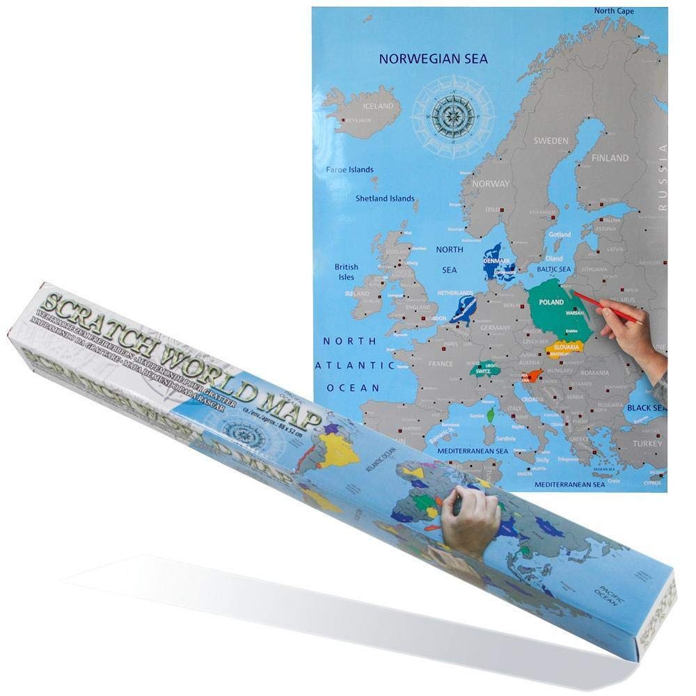Landkarte zum Freirubbeln Europa. Format 45 x 70 cm Books